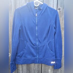 Fila Sport Women's Size XS Blue Long Sleeve Full Zip Hoodie Hooded Sweatshirt